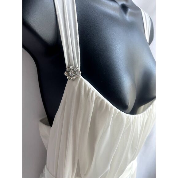 Trixxi White Flowy Boho Romantic Fit n Flare Dress Plus Size 2X Bow Formal Cute - Picture 3 of 12